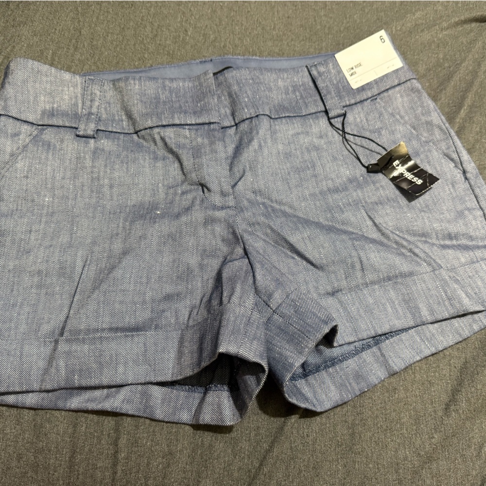Blue Chambray Shorts